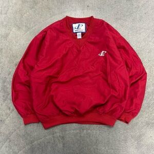 Logo Athletic Red V-Neck Men's Sweater